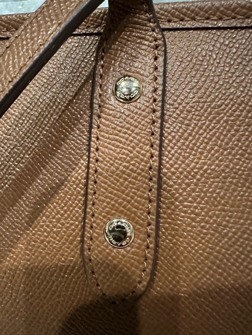 Coach City Zip Tote Saddle Brown Pebbled Leather Shoulder Bag - Picture 8 of 12